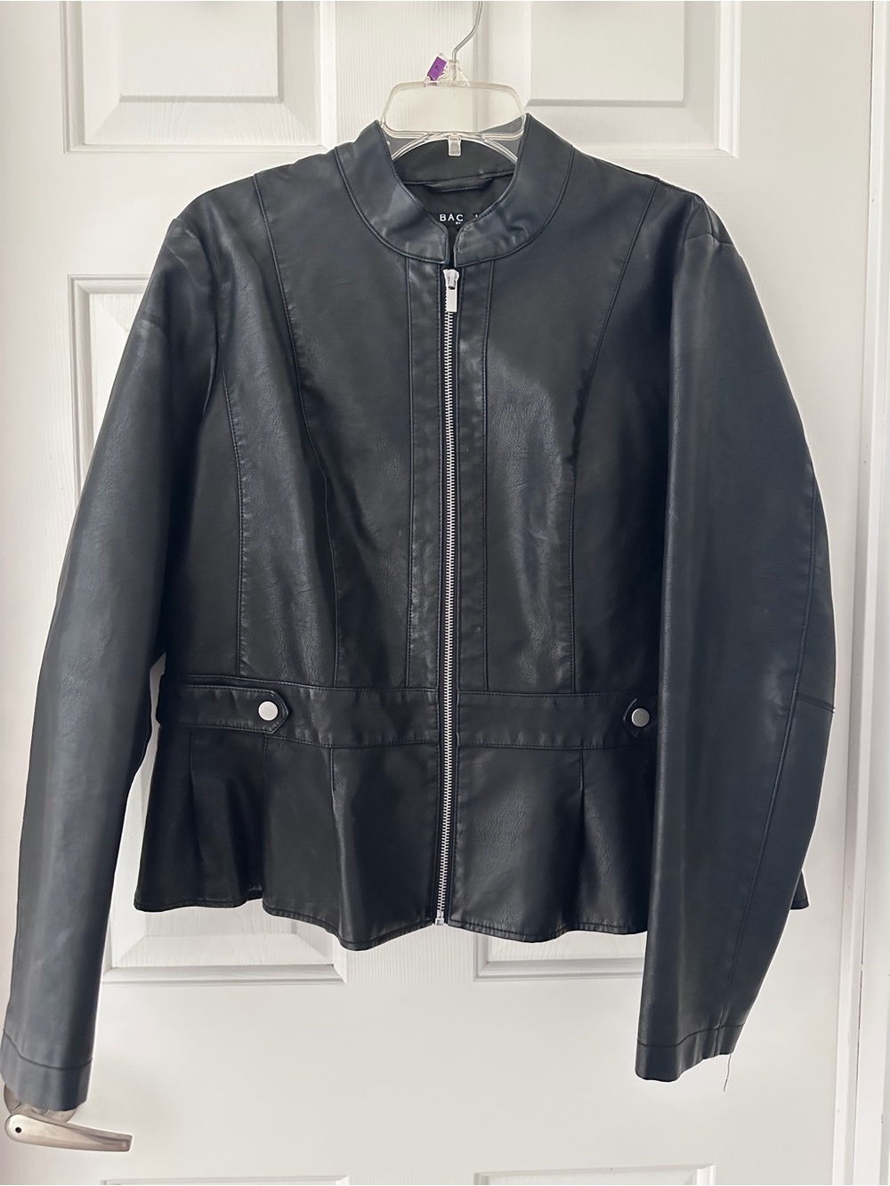Baccini Black Faux Leather Jacket
